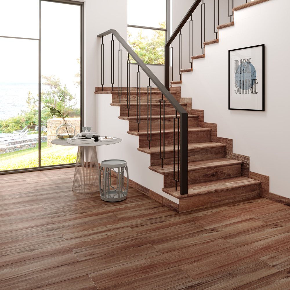 Peldaños de cerámica para escaleras de exterior. La mayor variedad de peldaños cerámicos, hasta 1600 mm de largo. 00 escalera taiga fiorentino 1200