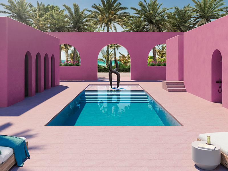 Gresmanc Group, diseños y soluciones vanguardistas en gres extrusionado en Cersaie 2024 GresmancGroup Pink Stone