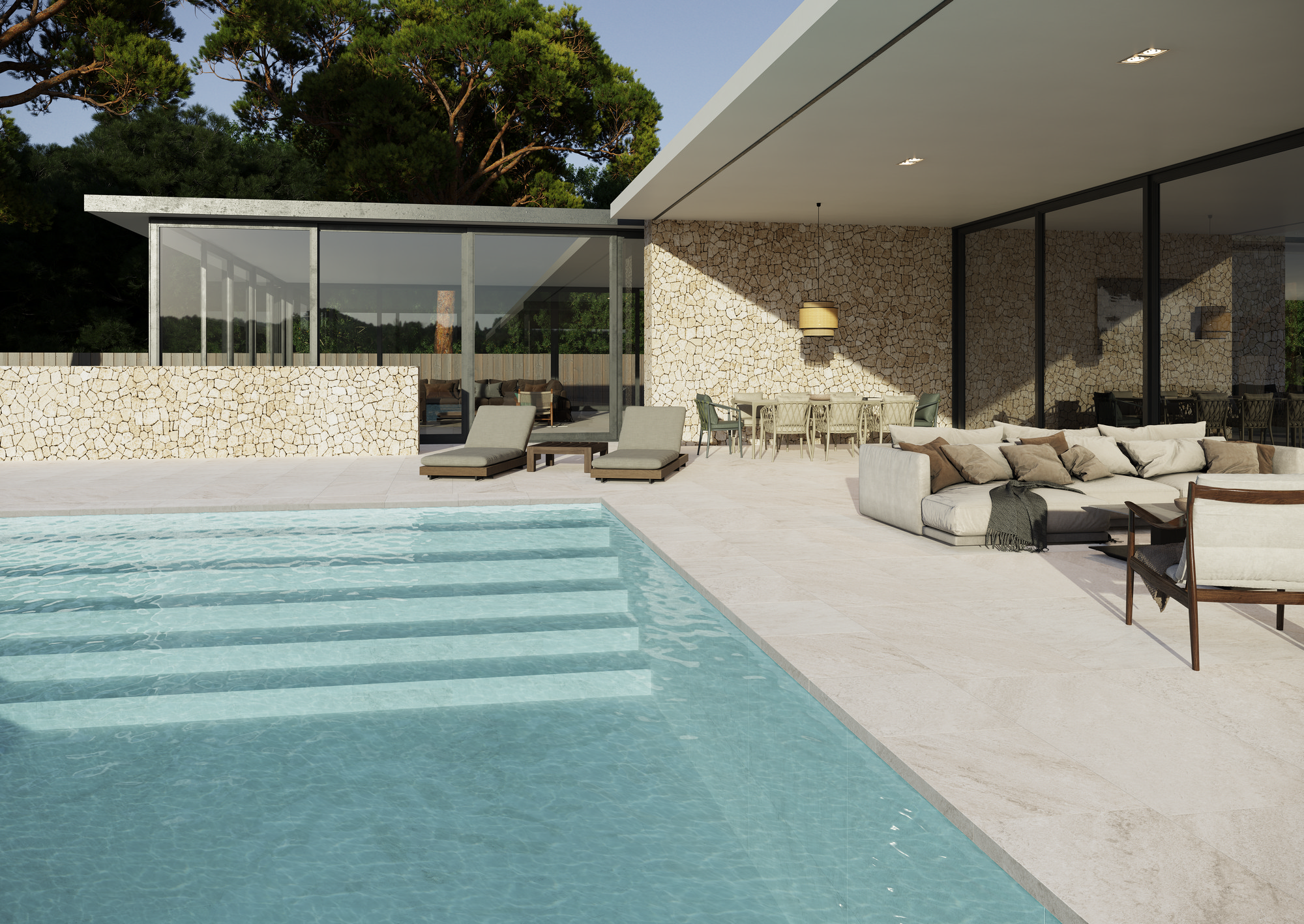 Exteriores White stone peldano 500